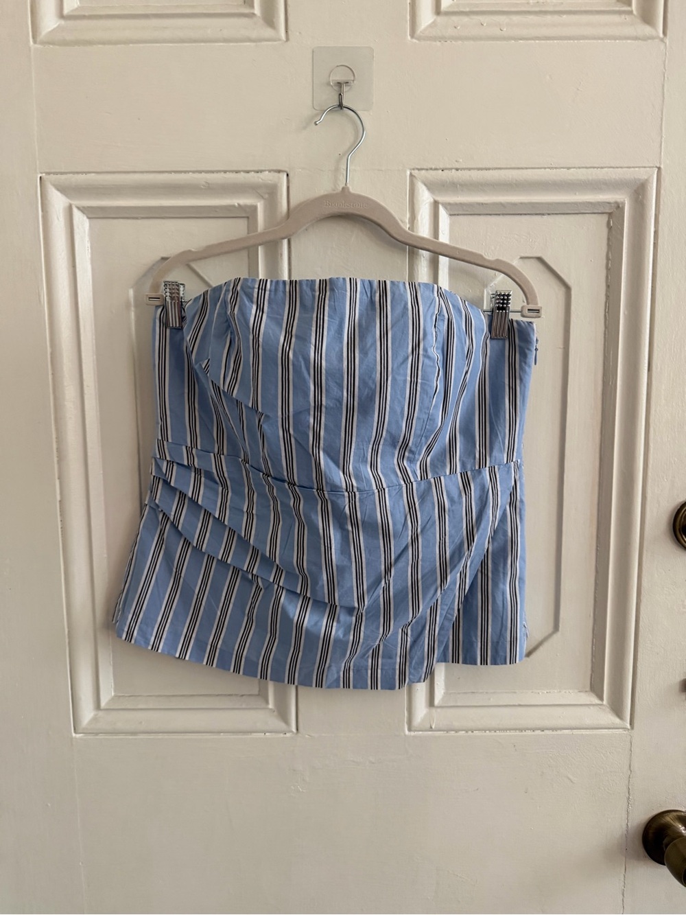 Loft Blue Stripe Strapless Top size 10